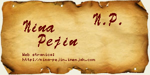 Nina Pejin vizit kartica
